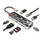 8-in-1 TOTU 100W USB-C Hub Docking Station $13.99 + Free Shipping w/ Prime