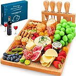Prime Members: Easoger Bamboo Charcuterie Cheese Board w/ Magnetic Knife Holder &amp; Knife Set $18.19 + Free Shipping w/ Prime or on $35+