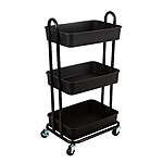3-Tier Organize It All Rolling Multifunctional Storage Cart (Black) $21.70 + Free S&amp;H w/ Walmart+ or on $35+