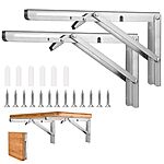 12&quot; Stainless Steel Folding Shelf Brackets (2-Pack) $5.99 + Free Shipping w/ Prime or on $35+
