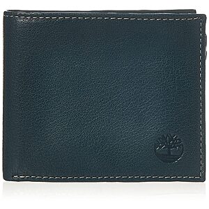 Timberland Men's Leather Wallet w/ Attached Flip Pocket (Navy Blue) $8.45 