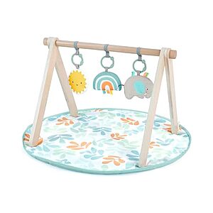 Ingenuity Sun Valley Wooden Toy Arch & Baby Play Mat w/ Foldable A-Frame Bar & 3 Removable Toys $22.21 + Free Shipping w/ Prime