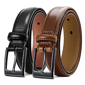 2-Pack CHAOREN Men's Leather Belt (Black/Chestnut) $9.99 + Free Shipping w/ Prime or on $35+