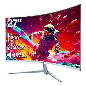 27" Gawfolk Frameless 100Hz FHD 1080p Curved Monitor w/ Built-in Speakers 109.49 + Free Shipping $109.49