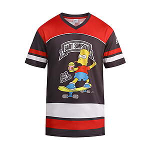 The Simpsons Men's Graphic Soccer Jersey (Bart Simpson, L or XL) .20