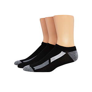 3-Pairs Hanes Cool DRI Men's Ankle Socks w/ Ventilation (Black or White) $2.50 