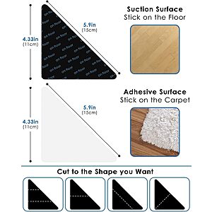 14-Piece Rug Pads Grippers .99 + Free Shipping w/ Prime or on +