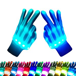 12 Color LED Light-Up Gloves (Large) $6.99 + Free Shipping w/ Prime or on $35+