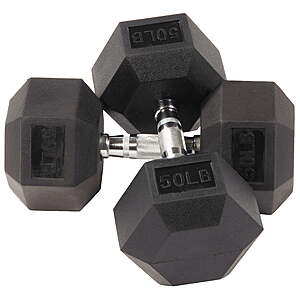 50-Lb BalanceFrom Rubber Encased Hex Dumbbells (Pair) $51 + Free Shipping