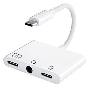 3-in-1 60W PD Fast Charging USB-C Aux Splitter $4.99 + Free Shipping w/ Prime or on $35+