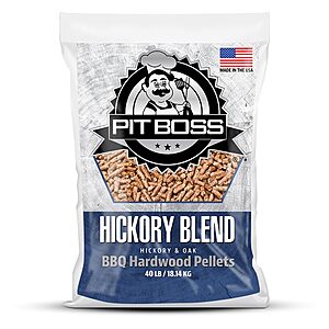 40-lb Pit Boss Hardwood Pellets (Hickory Blend) $17 
