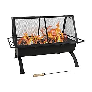 36" Sunnydaze Northland Steel Outdoor Fire Pit w/ Grill, Cooking Grate, Spark Screen, Cover & Poker $129.99 + Free Shipping w/ Prime