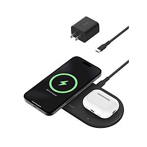 15W Belkin 2-in-1 Wireless Charging Pad w/ Qi2 (Black) $37.99 + Free Shipping