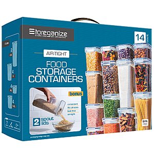 14-Piece Storeganize Airtight Clear Food Storage Canister Container Set w/ Lids $20 
