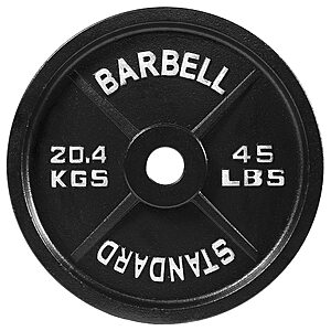 45-Lbs Fitvids Cast Iron Olympic Weight Plate (2" Center) $46.99 + Free Shipping