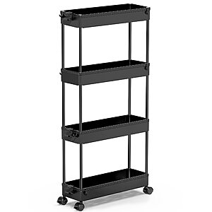 4-Tier SPACEKEEPER Slim Rolling Storage Cart Bathroom Organizer $9.40 + Free Shipping w/ Prime