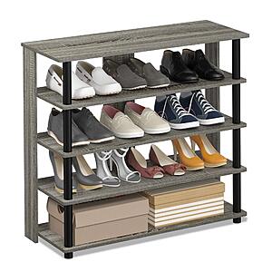 32" Furinno 5-Tier Wide Wooden Shoe Rack (French Oak Grey) $32 + Free Shipping w/ Prime or on $35+