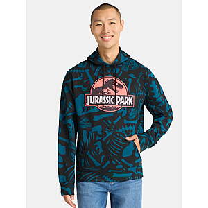 Jurassic Park Men's and Big Men's Graphic Hoodie (Various Sizes) $11.40 