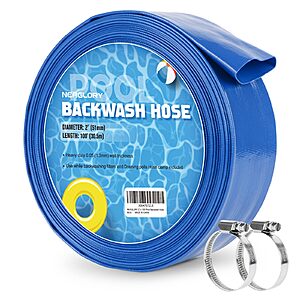 2" x 100' Pool Backwash Heavy-Duty Discharge Hose w/ Clamp $32.99 + Free Shipping w/ Prime or on $35+