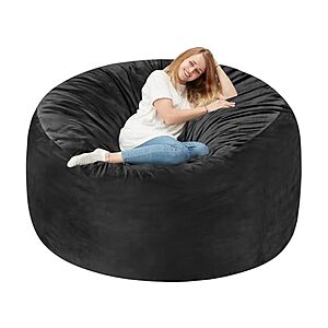 6' Giant Memory Foam Bean Bag Chair w/ Velvet Cover (Black) $109.99 + Free Shipping w/ Prime