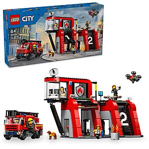 843-Piece LEGO City: Fire Station w/ Fire Truck & Attachments  $63.95 + Free Shipping