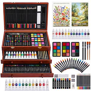 175-Pc Color More Deluxe Art Set w/ Wooden Case $21.05