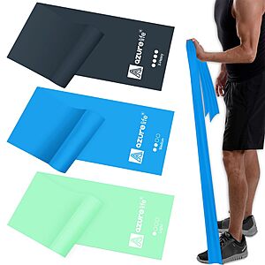3-pc A AZURELIFE Non-Latex Resistance Bands Set (Light, Medium, X Heavy) $9.05 
