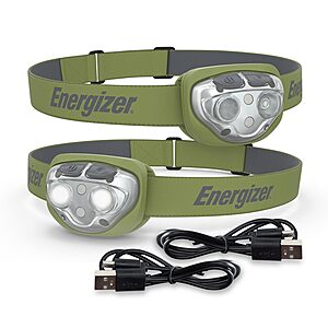 2-Pack Energizer PRO-400 IPX4 Rechargeable Headlamp w/ Multiple Light Modes $19 + Free Shipping w/ Prime or on $35+