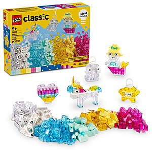 340-Piece LEGO Classic Magical Transparent Box Building Set $22 
