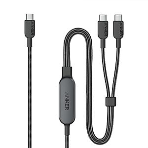 Anker 2-in-1 USB-C to 2x USB-C 140W Max Fast Charging Cable: 6-ft $18, 4-ft $15 