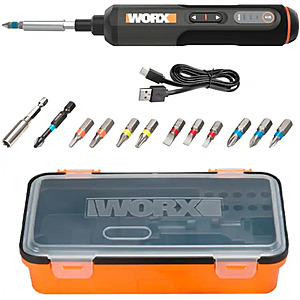 3-Speed Worx 4V 1/4" Cordless Electric Screwdriver w/ Storage Box $25 + Free S&H