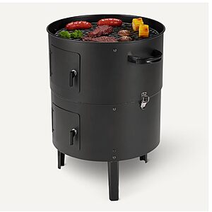 Prime Members: Amazon Basics 16" Vertical Charcoal Smoker w/ Built-In Thermometer $45.03 + Free Shipping
