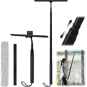 Rakovar 15-51" Extendable Shower Squeegee w/ 13.7" Silicone Blade