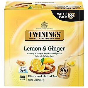 Select Accts: 100-Ct Twinings Lemon & Ginger Herbal Tea Bags $7.15 w/ S&S