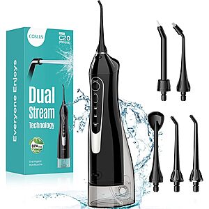 COSLUS 300ml Cordless Portable Rechargeable Water Dental Flosser