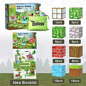 48-Pc 1" Toylogy Magnetic Building Blocks Forest Set