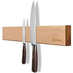 Prime Members: 16" KEEMAKE Acacia Wood Magnetic Knife Holder $9.40 + Free S&H