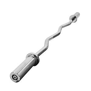 4' Signature Fitness Olympic Steel Barbell Curl Bar w/ 2" Sleeves
