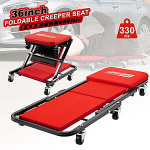 Lafati Tools 2-in-1 Foldable Creeper Seat w/ 6 Casters (2 Sizes) from
