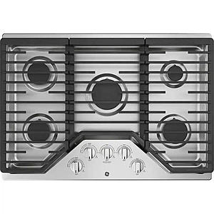 30" GE 5-Burner Built-In Gas Cooktop w/ Dishwasher-Safe Grates (Stainless Steel)