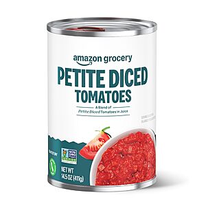 14.5-Oz Amazon Grocery Petite Diced Tomatoes $0.80 w/ S&S