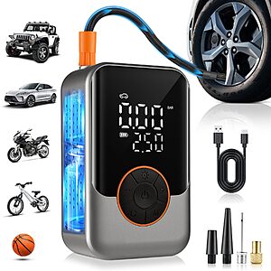 Singaro 150 PSI Cordless Portable Tire Inflator w/ LED Light & Digital Display