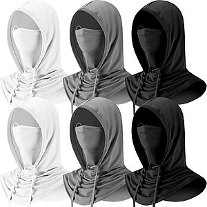 6-Pk Frienda Balaclava Ski Masks (White, Dark Gray, Black)