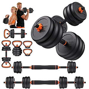 50-Lb FED Fitness 5-in-1 Adjustable Dumbbell Set w/ Connector Bar $56.50 + Free S&H