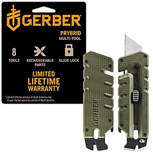 Gerber Prybrid 8-in-1 EDC Pocket Knife Multitool (Green)