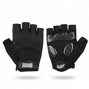 Aegend Half-Finger Cycling Gloves w/ Anti-Slip Padded Palm (Black, L-XL) from