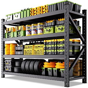 79" x 24" x 73" 4-Tier 6000-Lb Heavy Duty Adjustable Metal Garage Shelving Unit $160 + Free S&H
