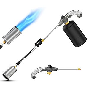 30" Koackl Propane Torch Weed Burner w/ Piezo Ignition & Adjustable Flame (Gray)