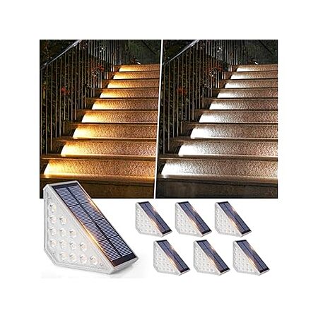 6-Pack Bosceos 2-in-1 Warm/Cool White Solar Stair Lights $19.99 + Free Shipping w/ Prime