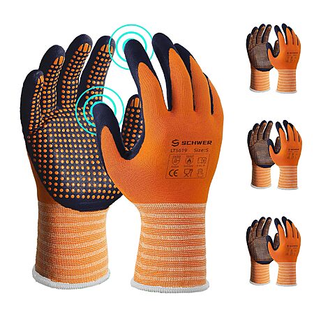 3-Pack Schwer Touchscreen Micro-Foam Nitrile Work Gloves (Level 4 Abrasion) $4.99 + Free Shipping w/ Prime or on $35+